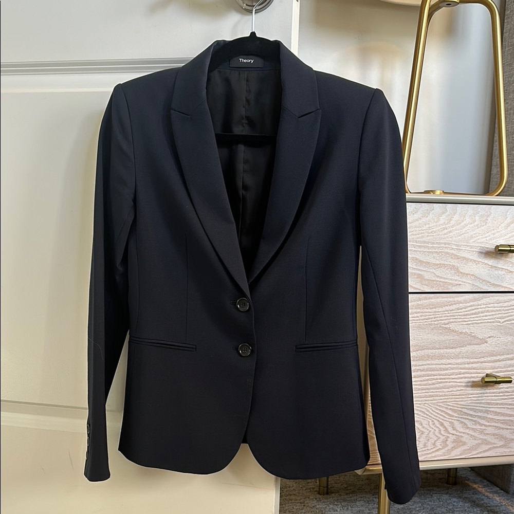[Theory] Women's Navy Blazer Jacket